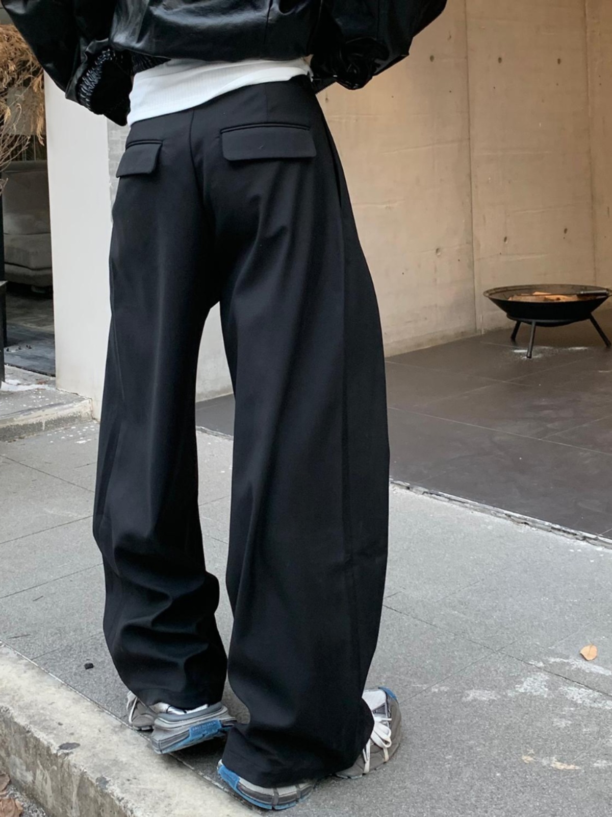 Tailored Trouser Wide - 한국 스타일 디컨스트럭티드 3D 테일러드 남성