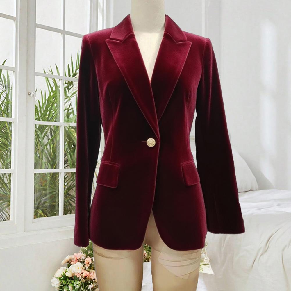 Women'S Formal Wear For Wedding Guest - 벨벳 대형 여성용 프롬 피크드 라펠