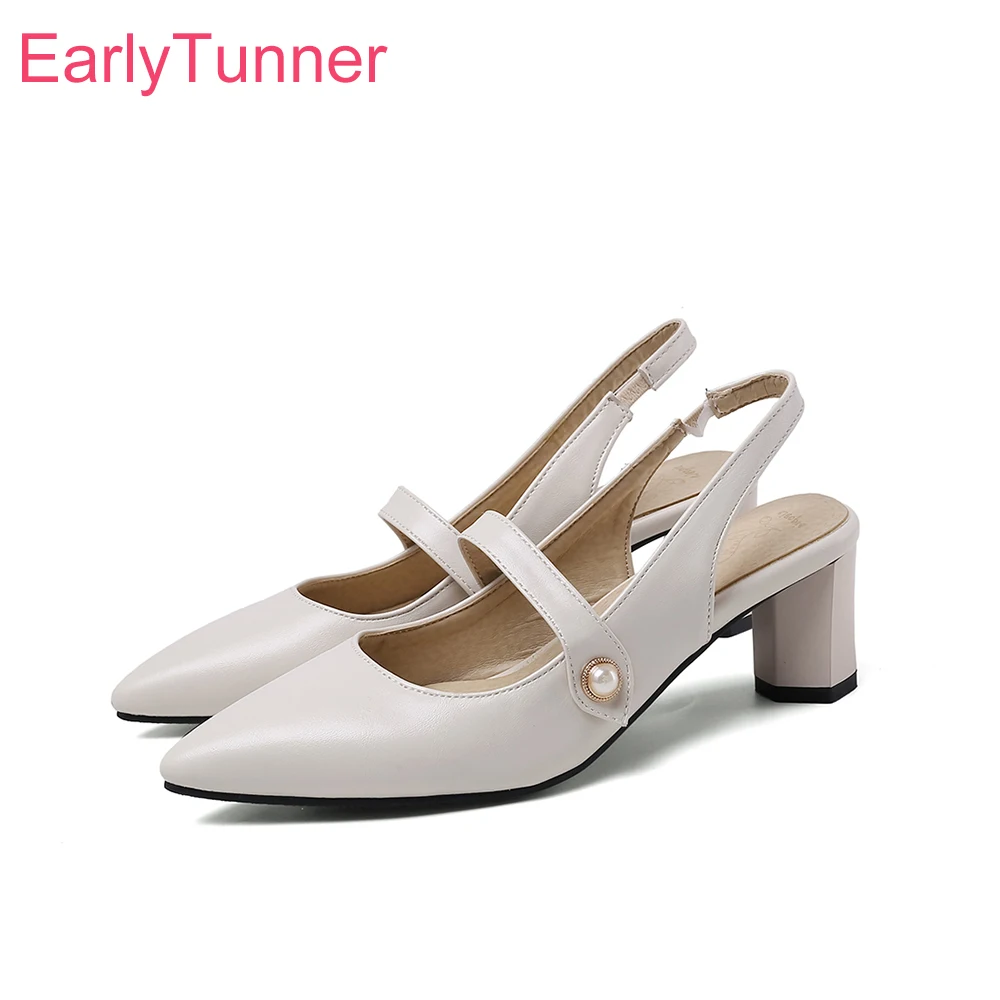 Slingback Heel Formal - 여름 신상 우아한 베이지 블랙 슬링백