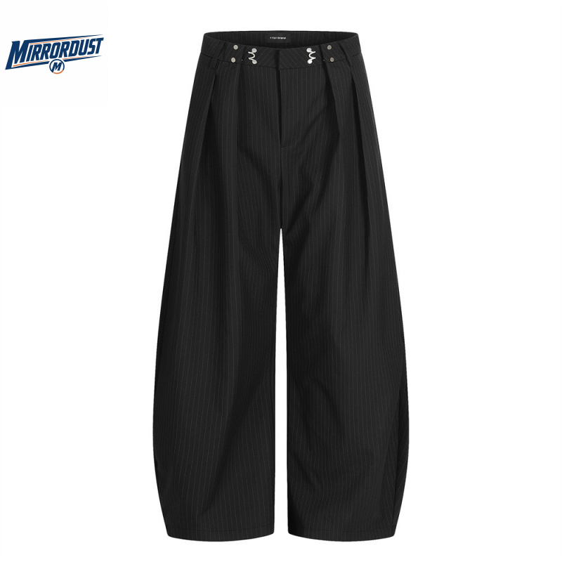 Tailored Trouser Wide - 남성용 핀스트라이프 와이드 레그 드레스 팬츠