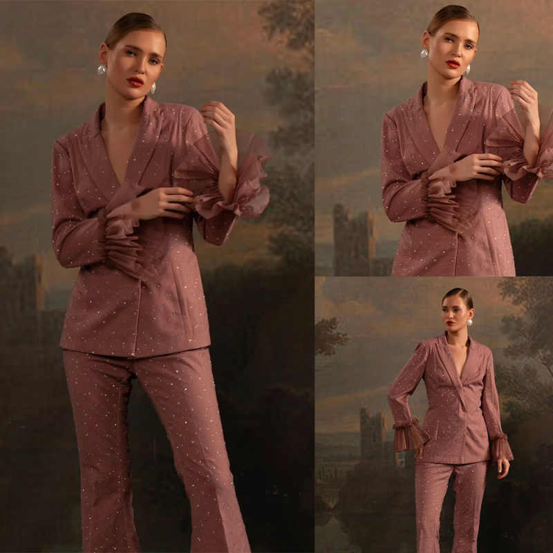 Women'S Formal Wear For Wedding Guest - 비즈 여성 블레이저 세트 맞춤형 2