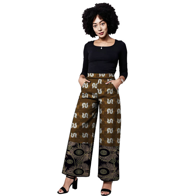 Tailored Trouser Wide - 앙카라 의상 여성용 패치워크 바지 와이드