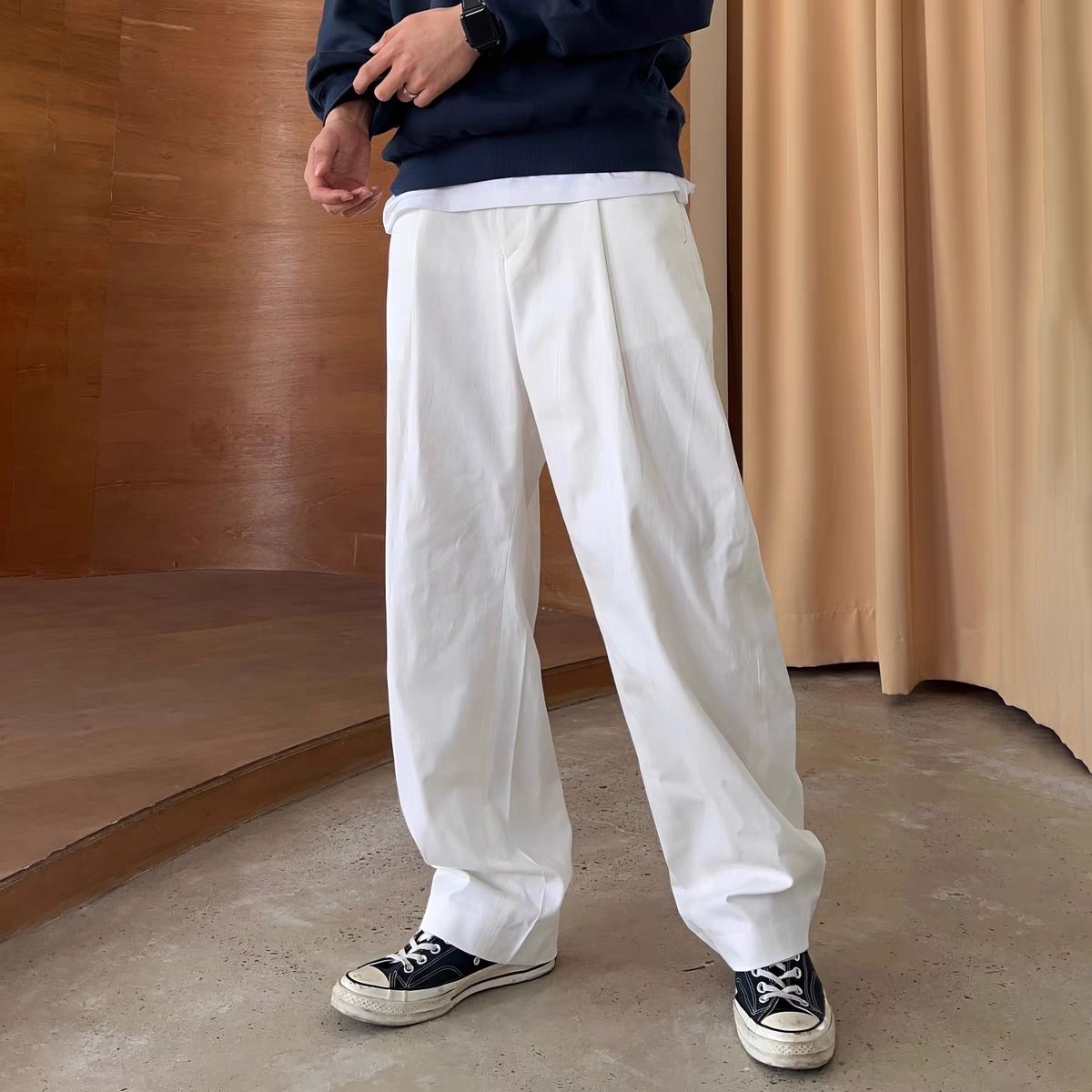 겔리타인 남성 바지 맞춤 와이드 스트레이트 화이트 의류 - Tailored Trouser Wide 리뷰 및 가격