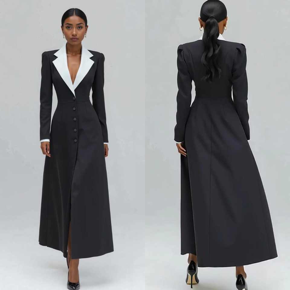 A 라인 여성 롱 블레이저 재킷 원피스 정장 생일 파티 - Women'S Formal Wear For Wedding Guest 리뷰 및 가격