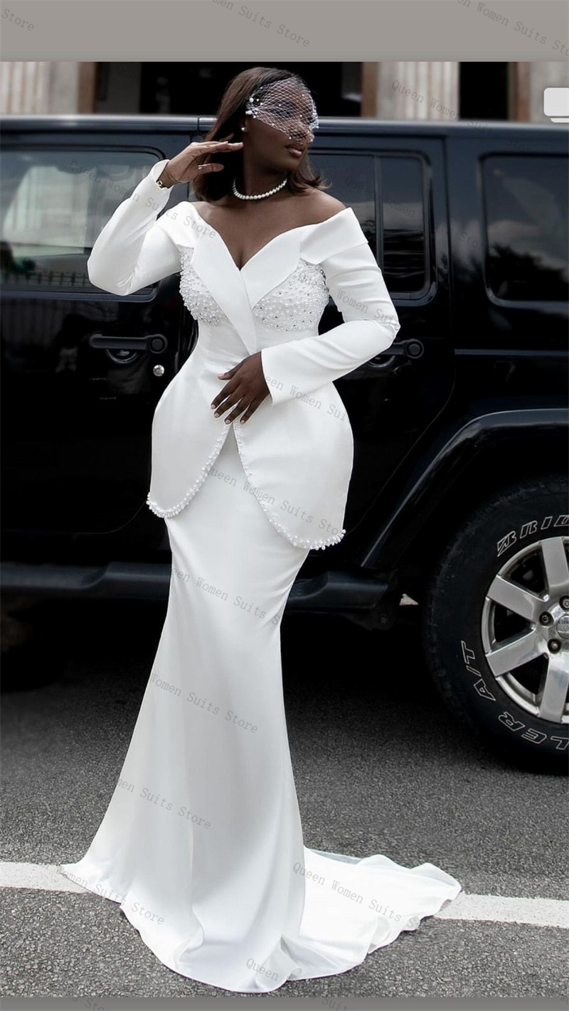 화이트 펄 여성 정장 스커트 세트 2피스 블레이저+프롬 - Women Formal Wear With Skirt 리뷰 및 가격