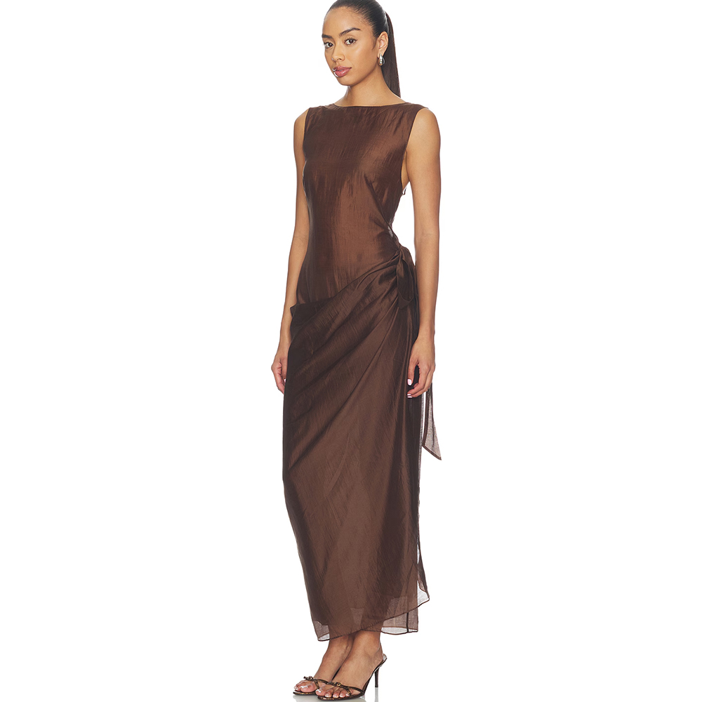 이브닝 드레스 오프 숄더 민소매 사이드 러칭 랩 드레이 - Women'S Formal Wear For Wedding Guest 리뷰 및 가격