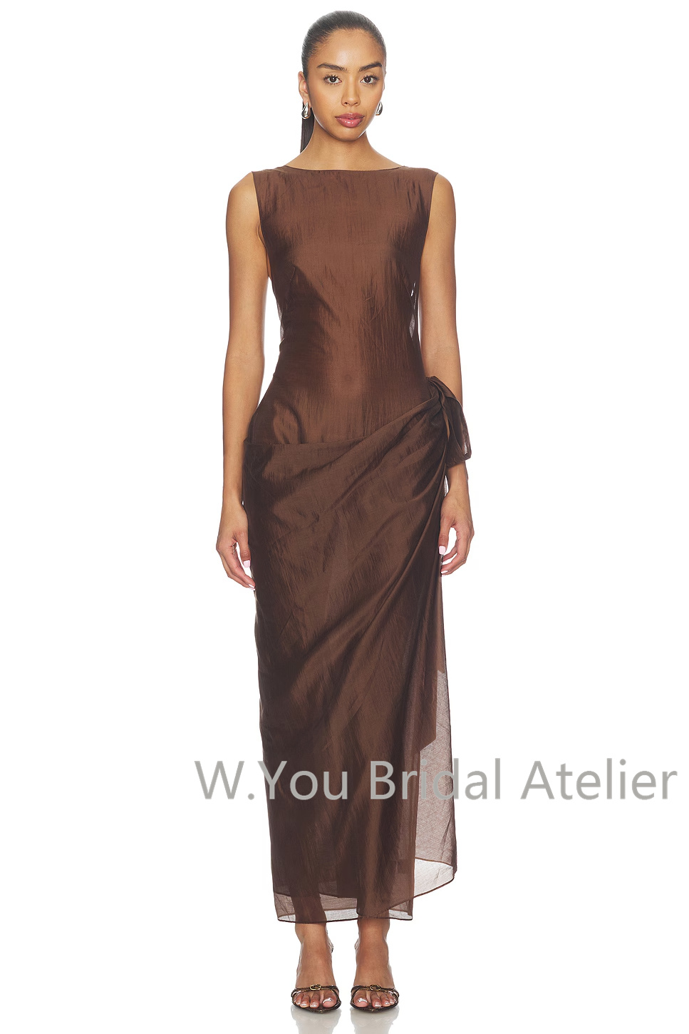 이브닝 드레스 오프 숄더 민소매 사이드 러칭 랩 드레이 - Women'S Formal Wear For Wedding Guest 리뷰 및 가격