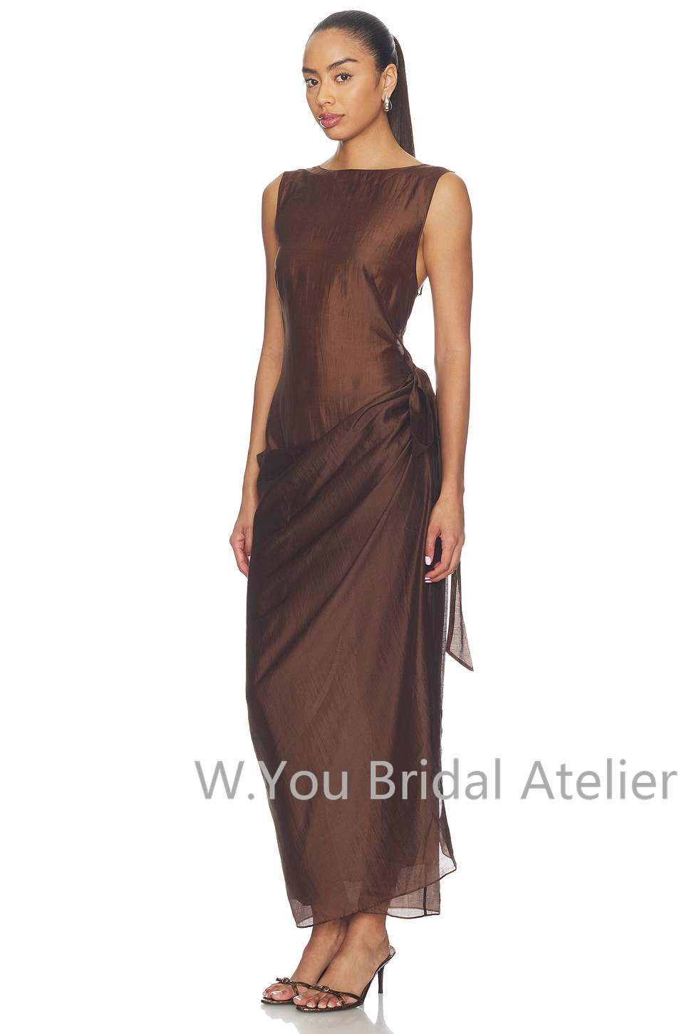 이브닝 드레스 오프 숄더 민소매 사이드 러칭 랩 드레이 - Women'S Formal Wear For Wedding Guest 리뷰 및 가격