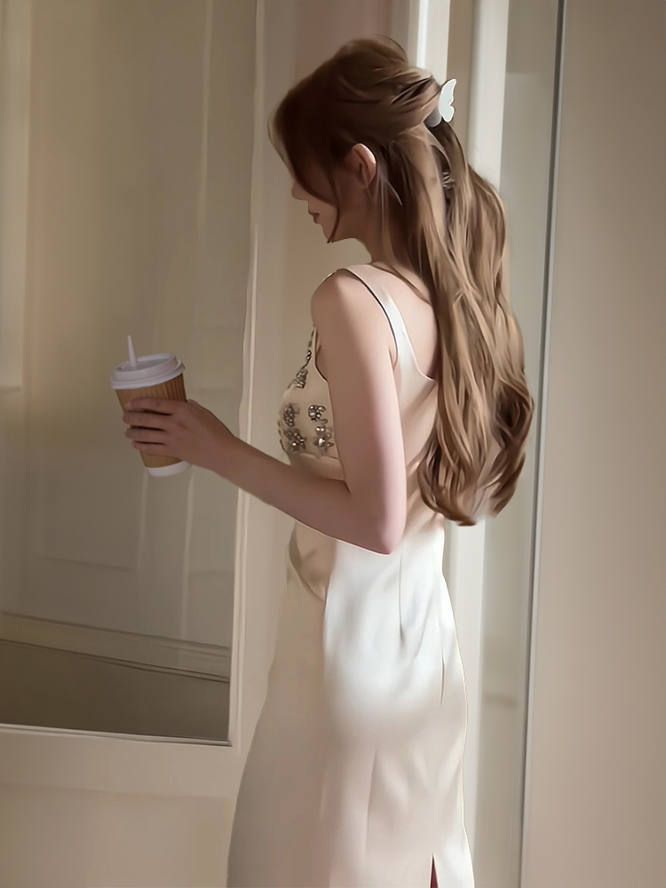 우아한 헤비 워크 새틴 이브닝 드레스 생일 소녀 스트랩 - Women Formal Wear With Skirt 리뷰 및 가격