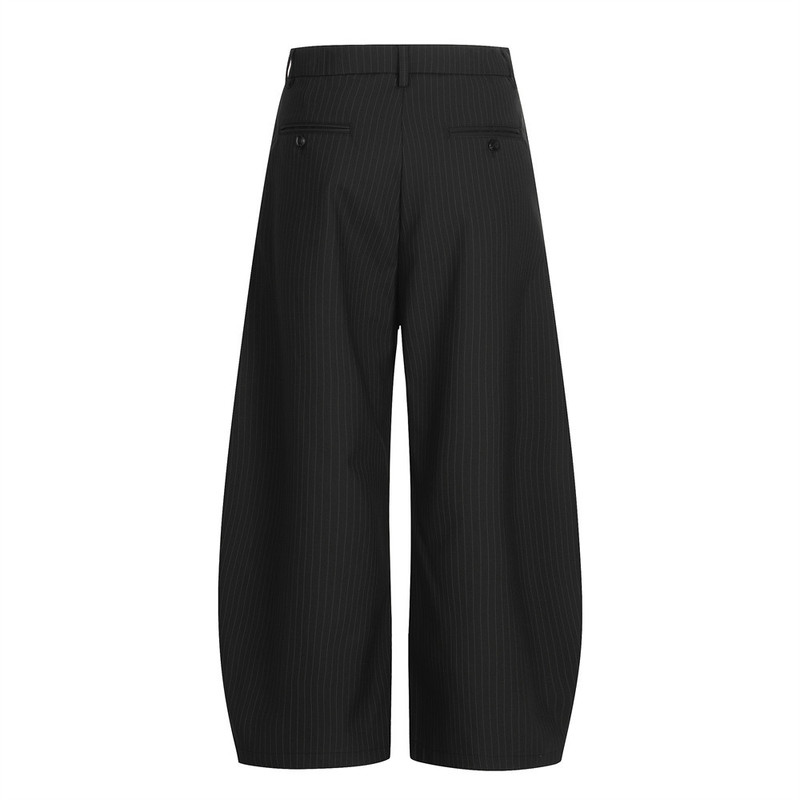 남성용 핀스트라이프 와이드 레그 드레스 팬츠 루즈핏 빈 - Tailored Trouser Wide 리뷰 및 가격