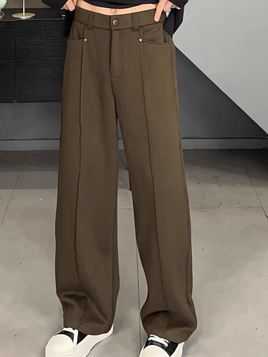 한국 스타일 캐주얼 팬츠 드레이프 와이드 레그 하이웨이 - Tailored Trouser Wide 리뷰 및 가격