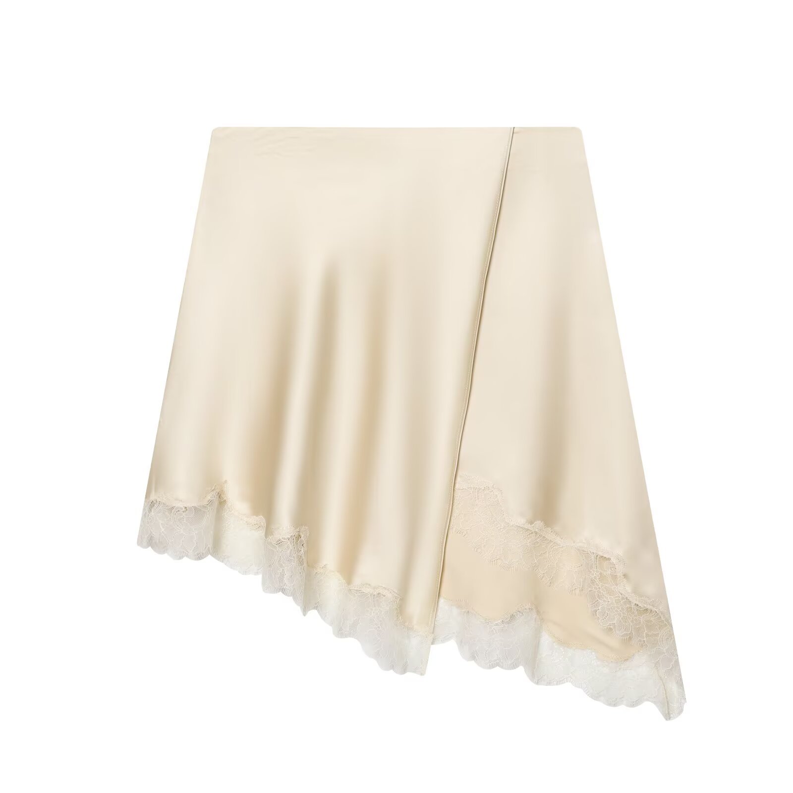 여성용 우아한 새틴 레이스 헴 스커트 베이지색 새틴 헴 - Women Formal Wear With Skirt 리뷰 및 가격