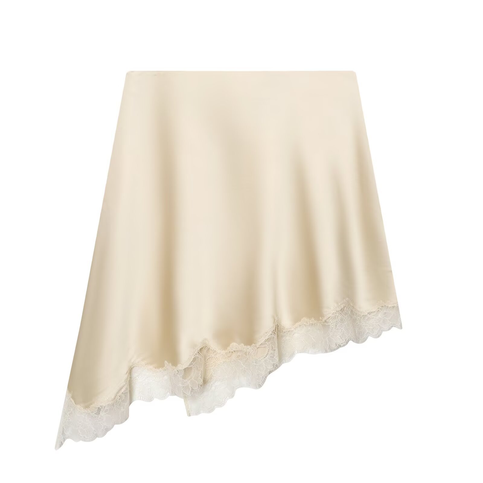 여성용 우아한 새틴 레이스 헴 스커트 베이지색 새틴 헴 - Women Formal Wear With Skirt 리뷰 및 가격