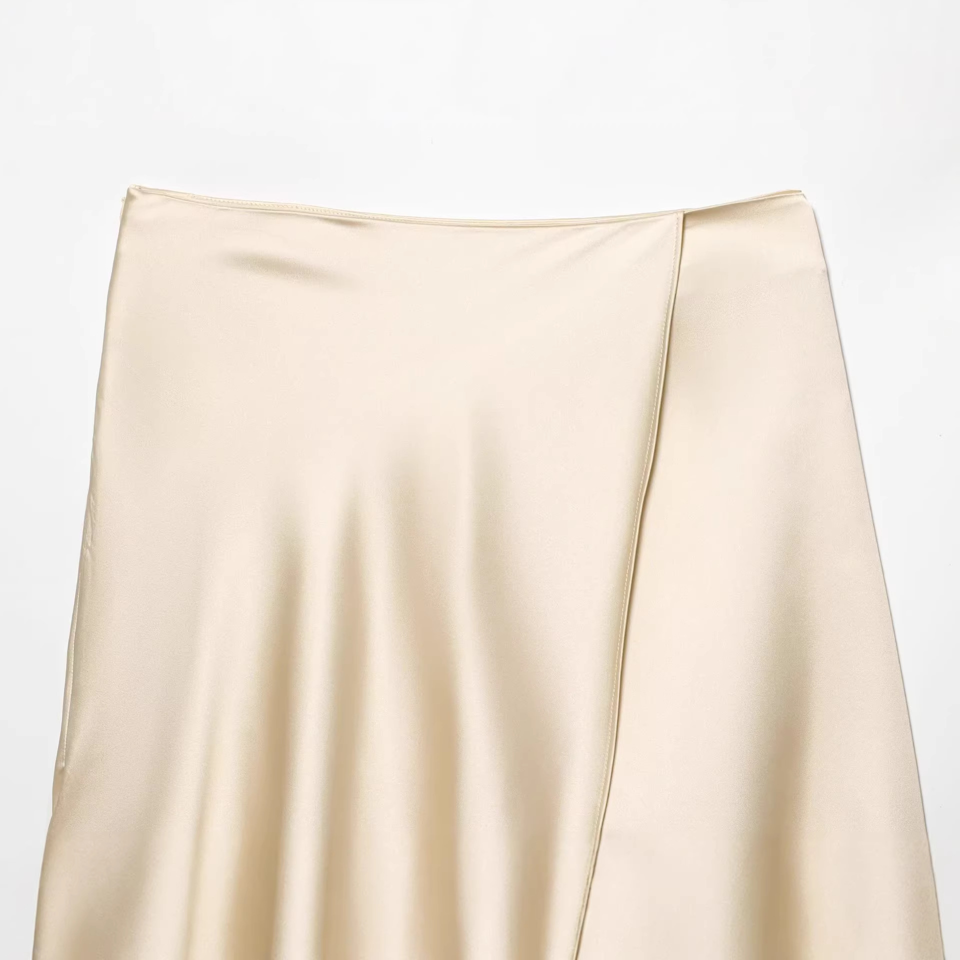 여성용 우아한 새틴 레이스 헴 스커트 베이지색 새틴 헴 - Women Formal Wear With Skirt 리뷰 및 가격